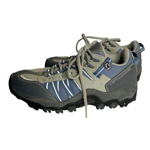 Cannondale Cycling Mountain Biking Shoes 7.5 Blue Grey Rugged Lace Up Hiking